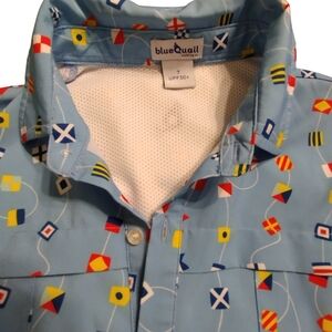 Like New! Boys Nautical Blue Shirt Size 7 Preppy Lightweight Casual